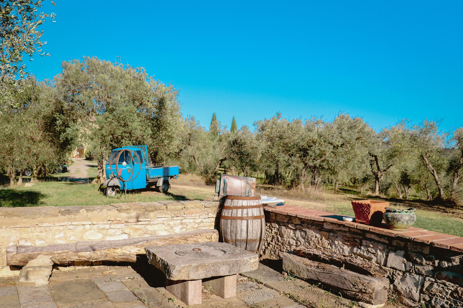 Tuscan stone farmhouse table